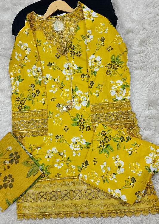 3 PIECE - EMBROIDERED LAWN SUIT