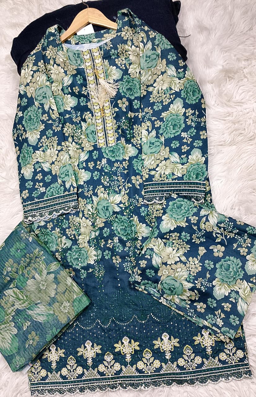 3 PIECE - EMBROIDERED LAWN SUIT
