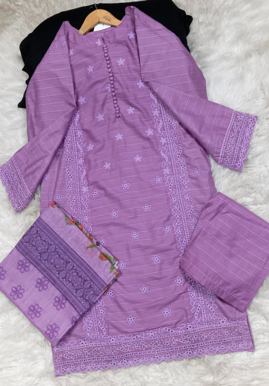 3 PIECE - EMBROIDERED LAWN SUIT