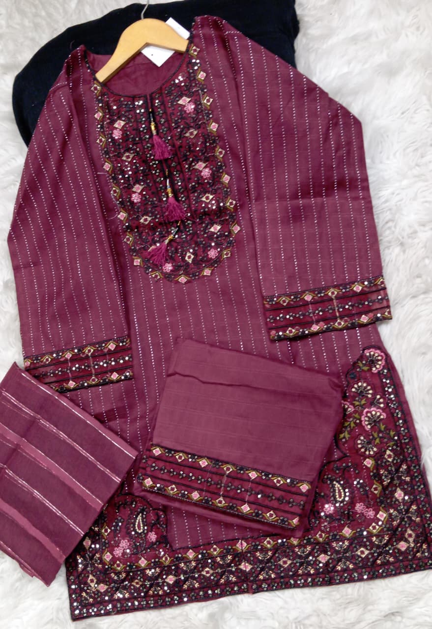 3 PIECE - EMBROIDERED LAWN SUIT
