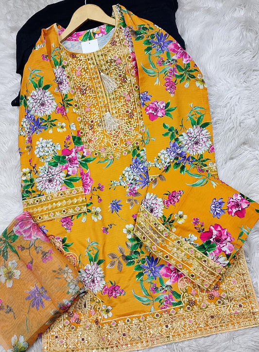 3 PIECE - EMBROIDERED LAWN SUIT