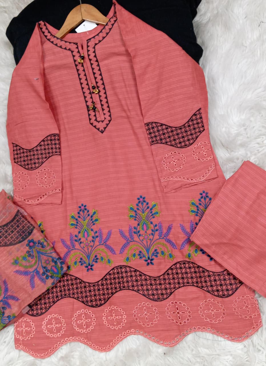 3 PIECE - EMBROIDERED LAWN SUIT