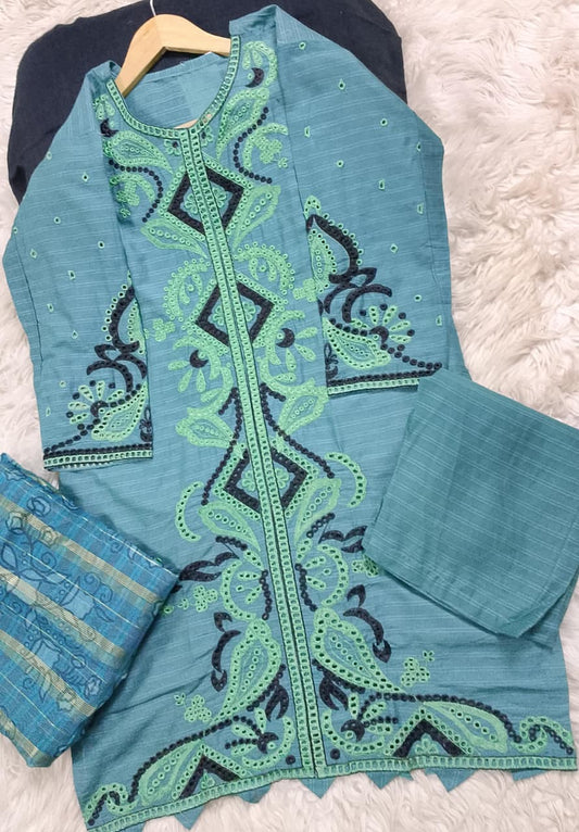 3 PIECE - EMBROIDERED LAWN SUIT