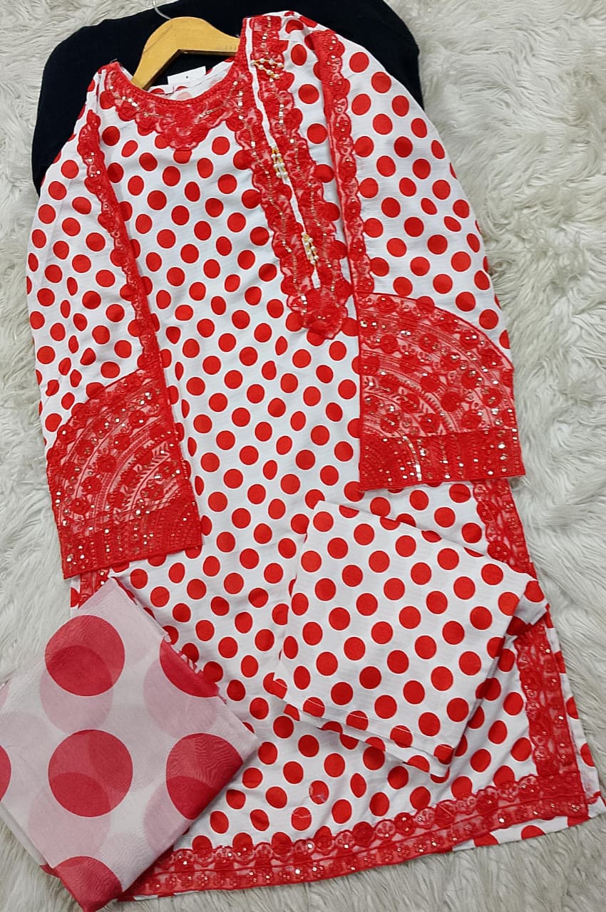 3 PIECE - EMBROIDERED LAWN SUIT