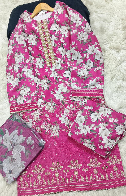 3 PIECE - EMBROIDERED LAWN SUIT