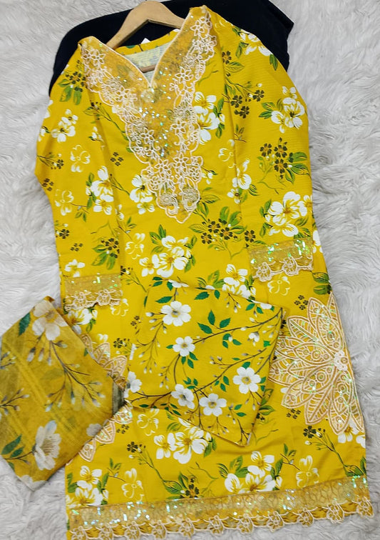 3 PIECE - EMBROIDERED LAWN SUIT