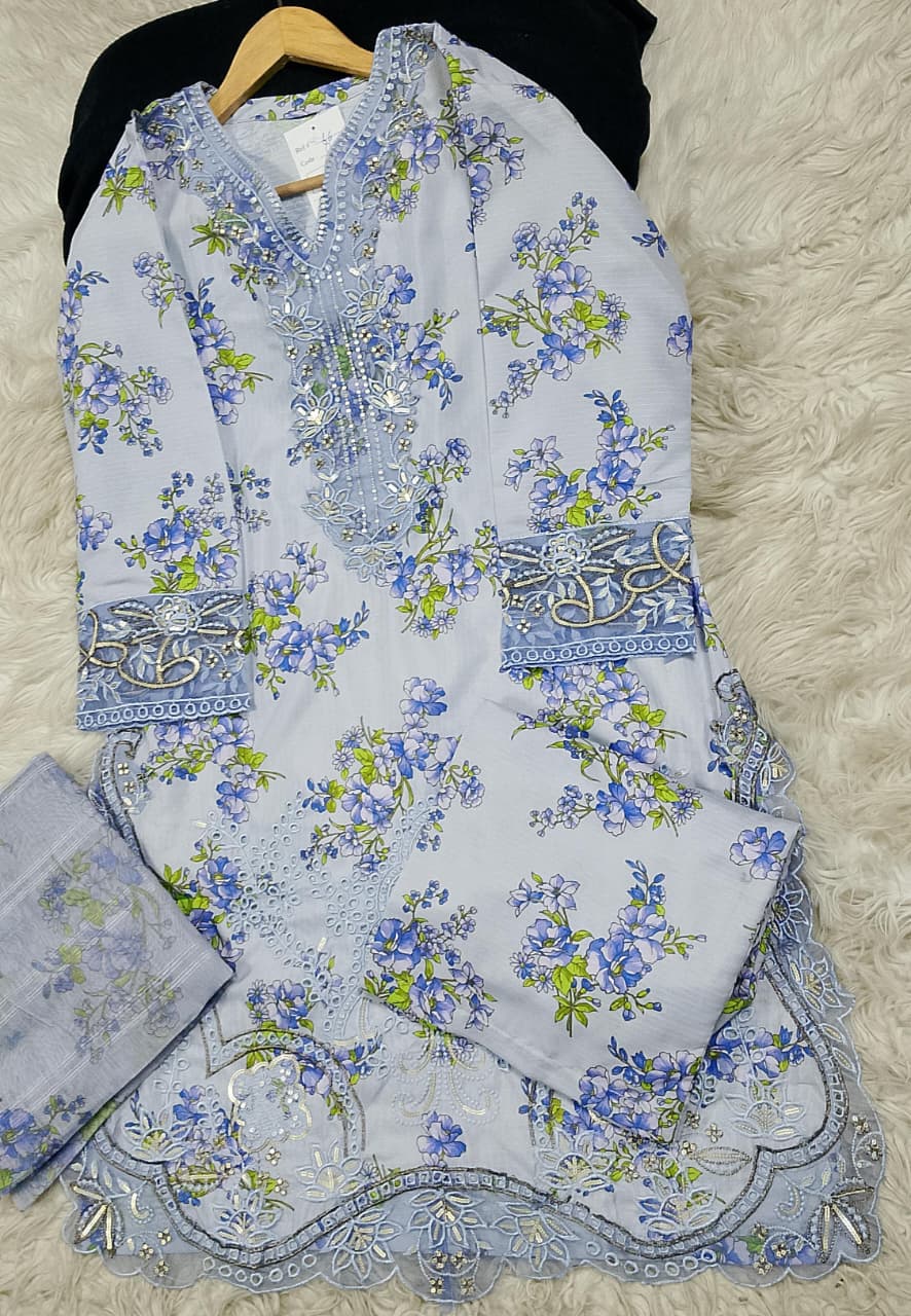 3 PIECE - EMBROIDERED LAWN SUIT
