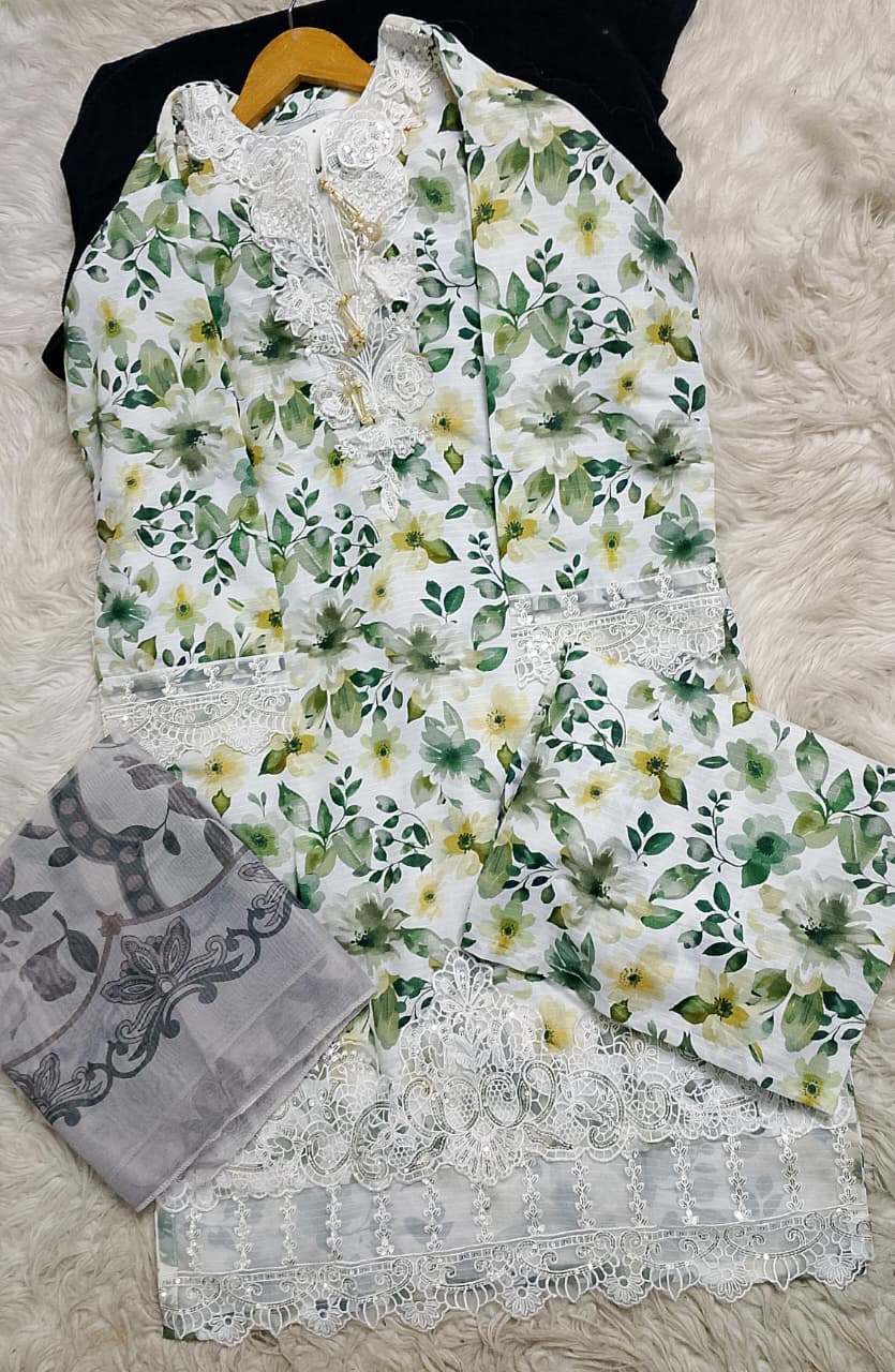 3 PIECE - EMBROIDERED LAWN SUIT