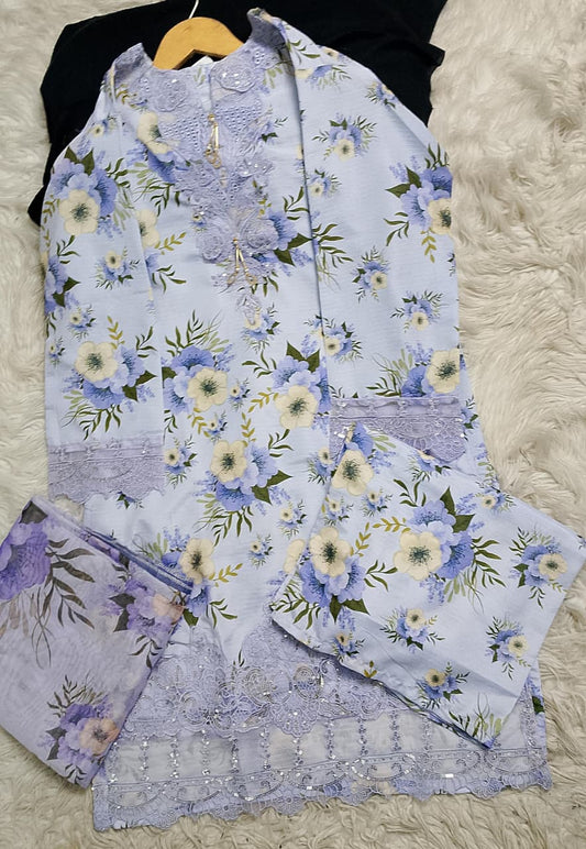 3 PIECE - EMBROIDERED LAWN SUIT