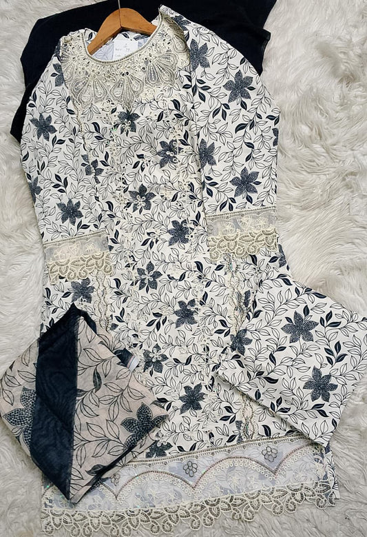3 PIECE - EMBROIDERED LAWN SUIT
