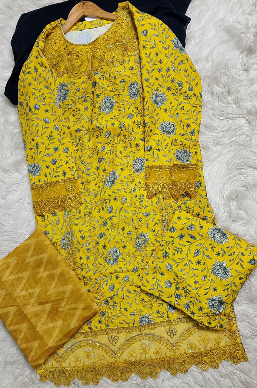 3 PIECE - EMBROIDERED LAWN SUIT