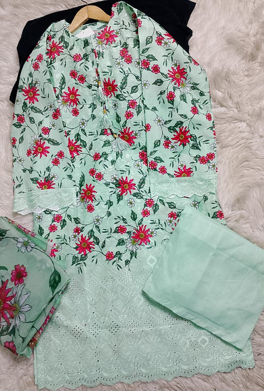 3 PIECE - EMBROIDERED LAWN SUIT