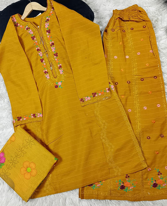 3 PIECE - EMBROIDERED LAWN SUIT