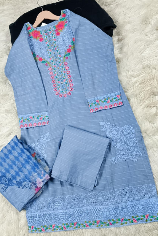 3 PIECE - EMBROIDERED LAWN SUIT