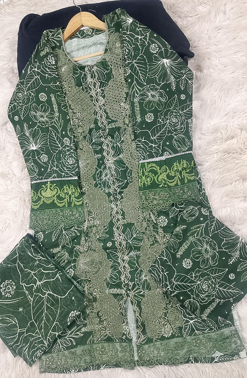 3 PIECE - EMBROIDERED LAWN SUIT