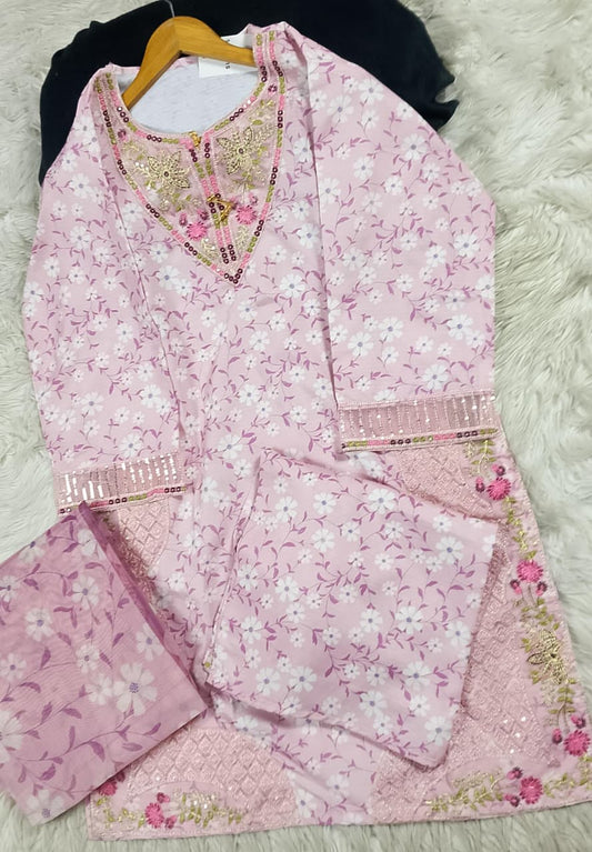 3 PIECE - EMBROIDERED LAWN SUIT
