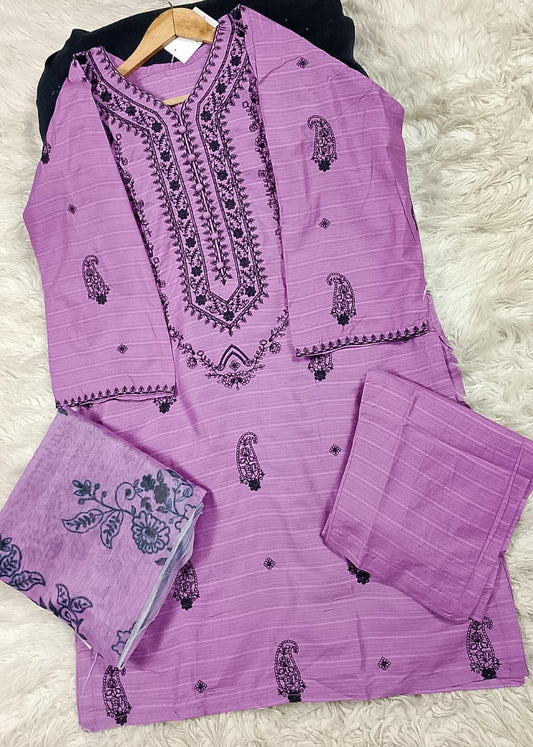 3 PIECE - EMBROIDERED LAWN SUIT