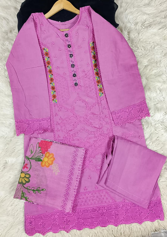 3 PIECE - EMBROIDERED LAWN SUIT