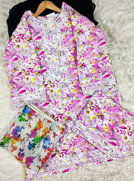 3 PIECE - EMBROIDERED LAWN SUIT