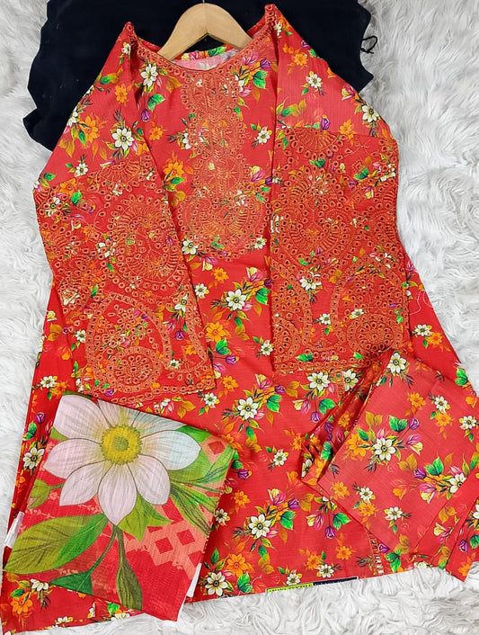 3 PIECE - EMBROIDERED LAWN SUIT