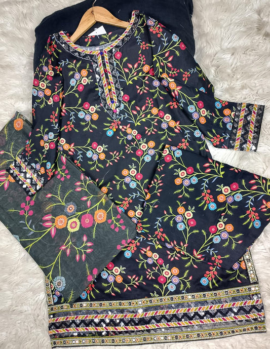 3 PIECE - EMBROIDERED LAWN SUIT