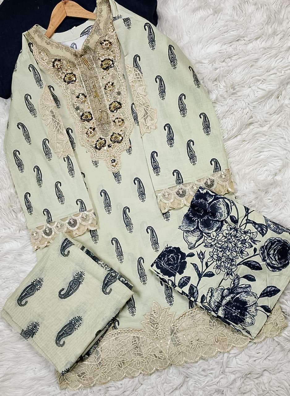 3 PIECE - EMBROIDERED LAWN SUIT