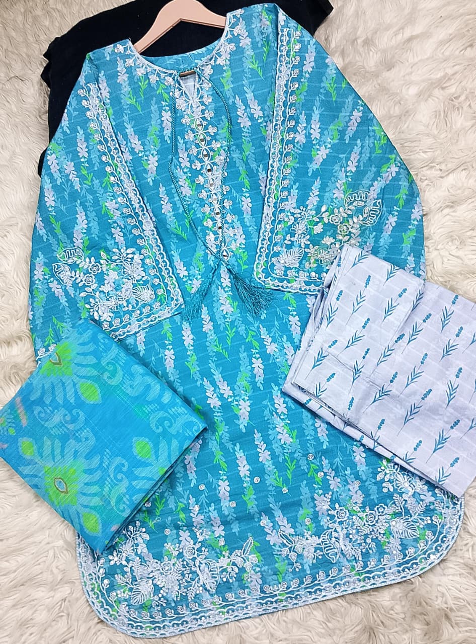 3 PIECE - EMBROIDERED LAWN SUIT