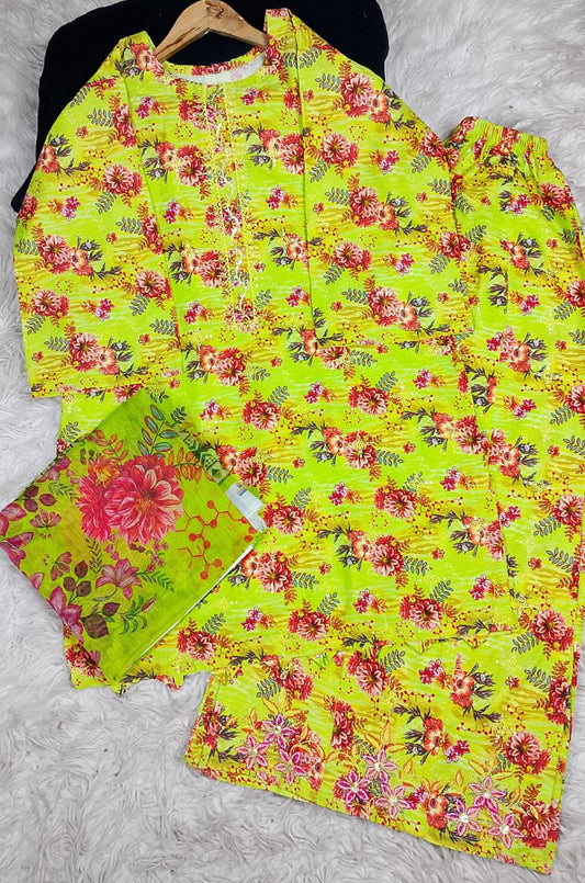 3 PIECE - EMBROIDERED LAWN SUIT
