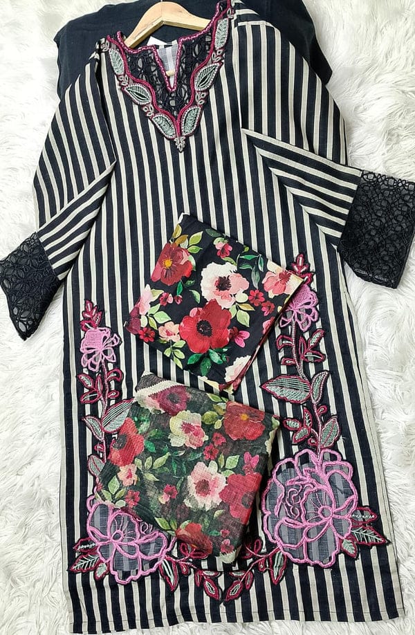 3 PIECE - EMBROIDERED LAWN SUIT
