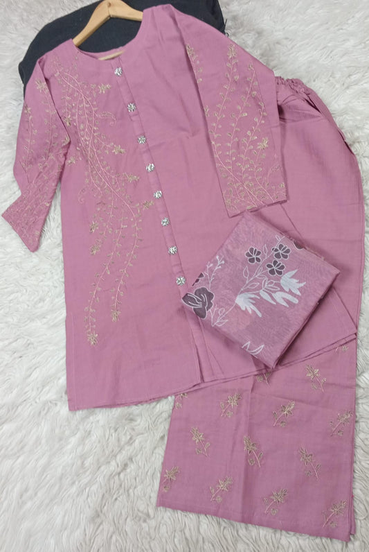 3 PIECE - EMBROIDERED LAWN SUIT