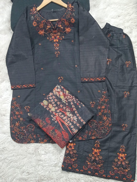 3 PIECE - EMBROIDERED LAWN SUIT