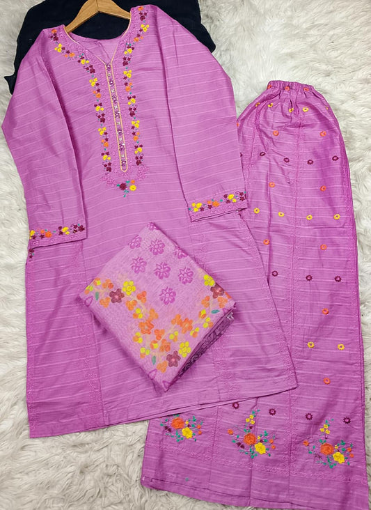 3 PIECE - EMBROIDERED LAWN SUIT