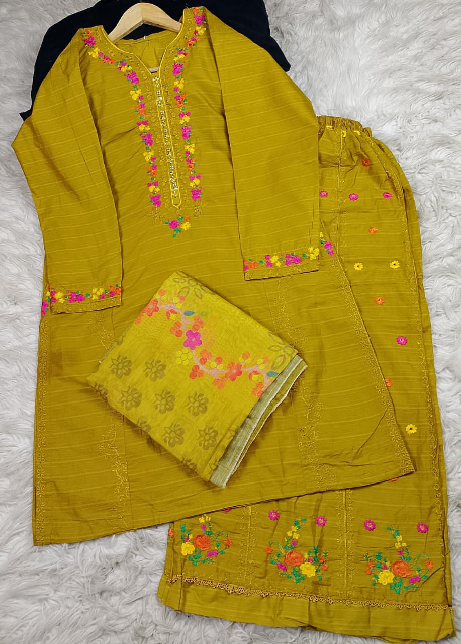 3 PIECE - EMBROIDERED LAWN SUIT