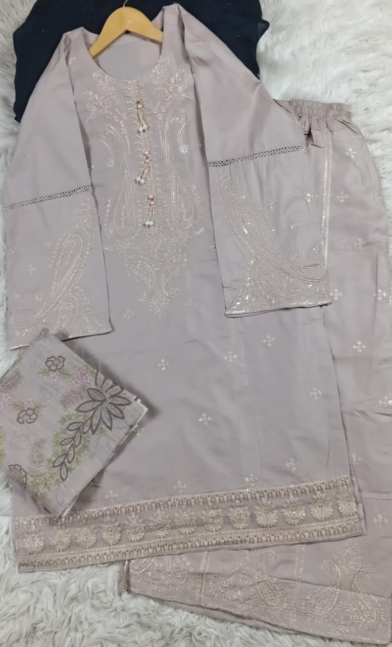 3 PIECE - EMBROIDERED LAWN SUIT