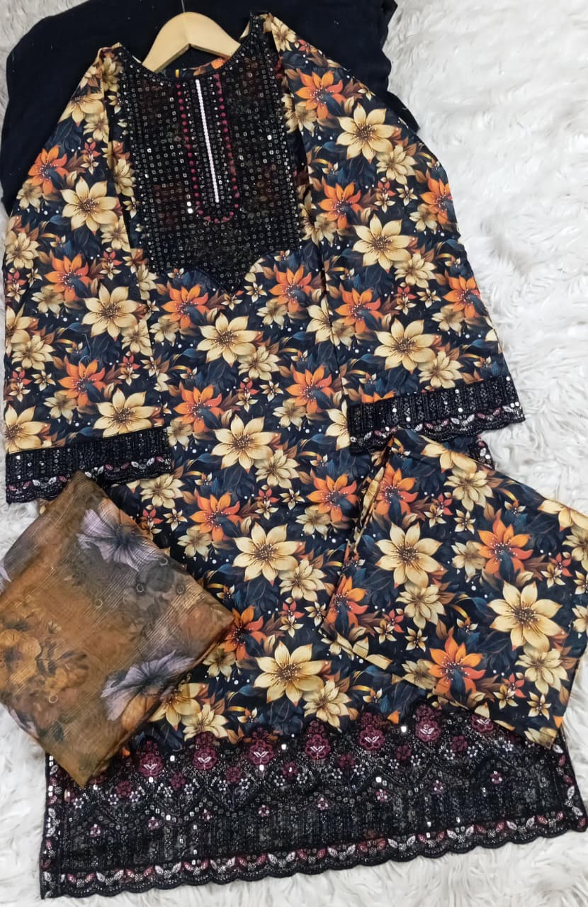 3 PIECE - EMBROIDERED LAWN SUIT