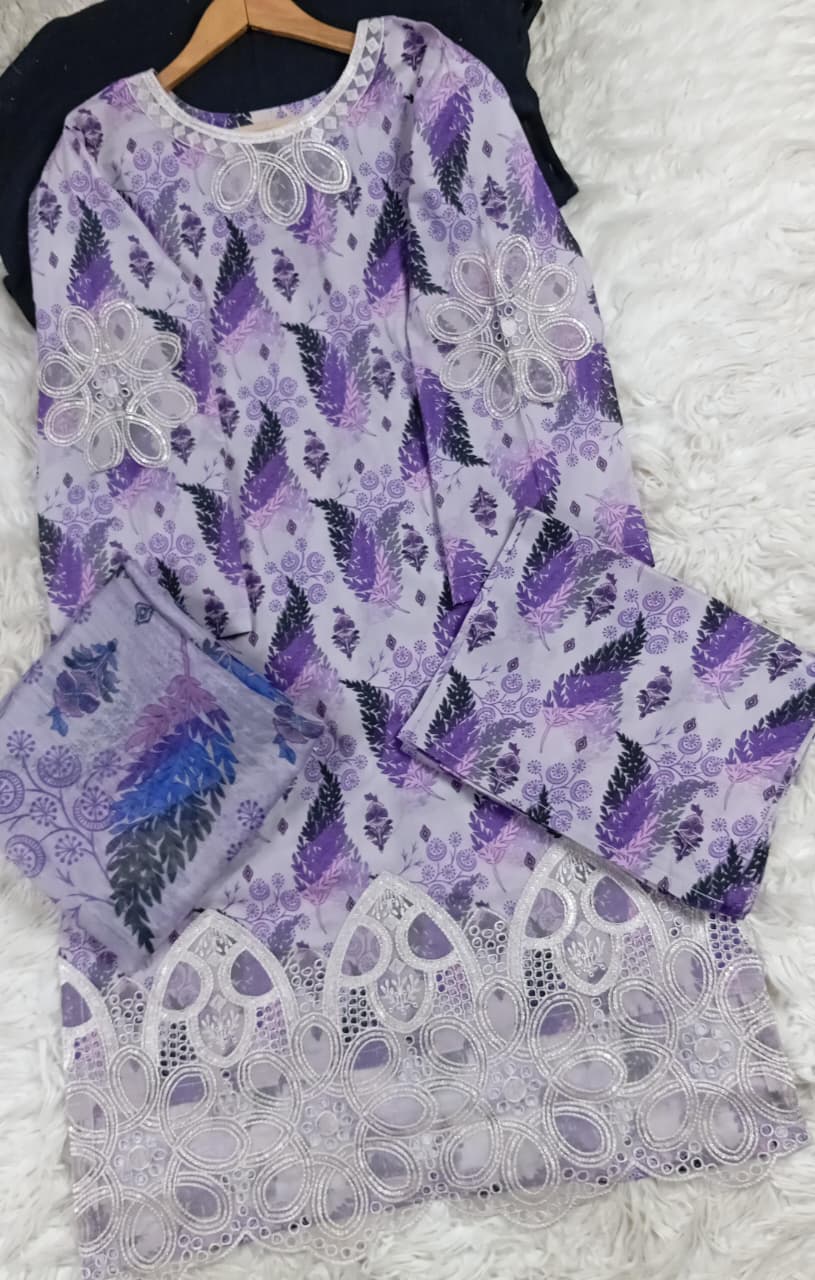 3 PIECE - EMBROIDERED LAWN SUIT
