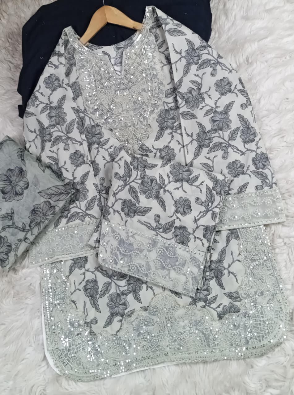 3 PIECE - EMBROIDERED LAWN SUIT