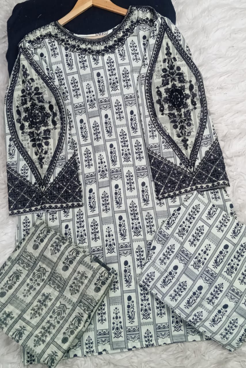 3 PIECE - EMBROIDERED LAWN SUIT