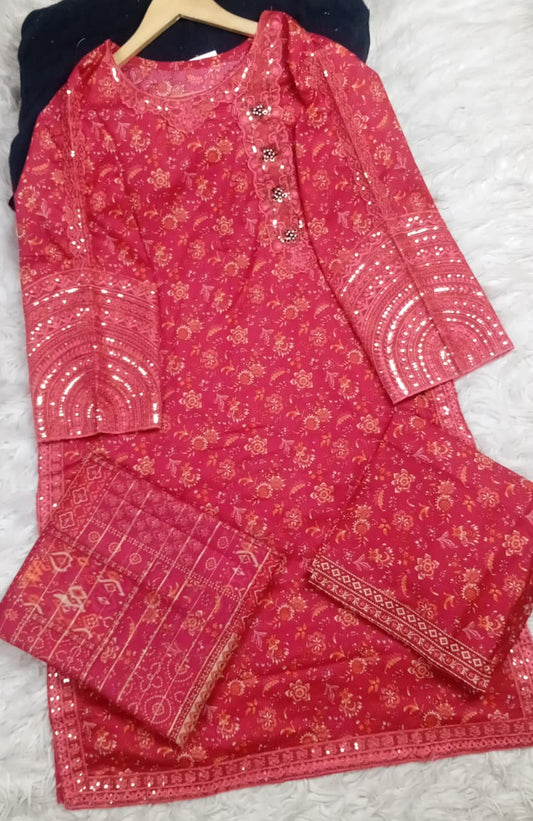 3 PIECE - EMBROIDERED LAWN SUIT