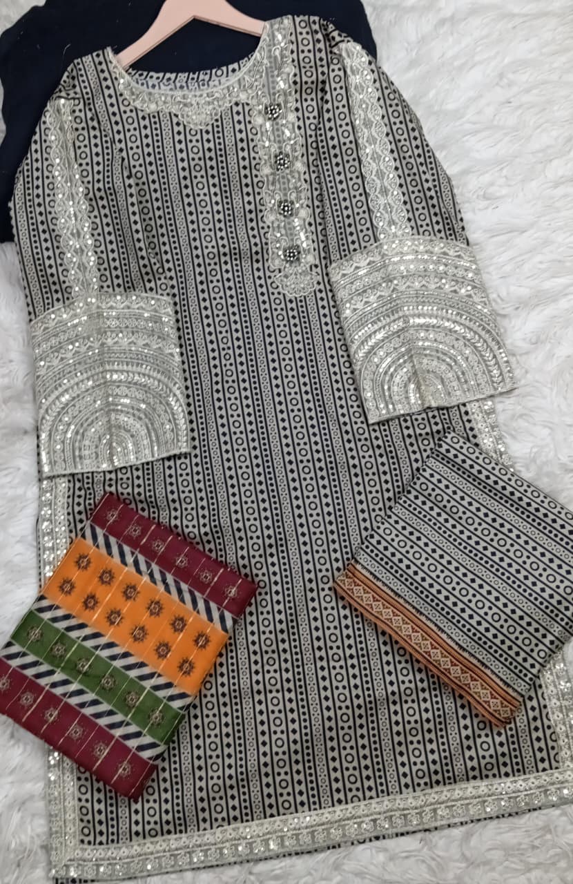 3 PIECE - EMBROIDERED LAWN SUIT