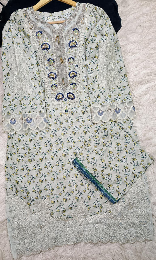 3 PIECE - EMBROIDERED LAWN SUIT