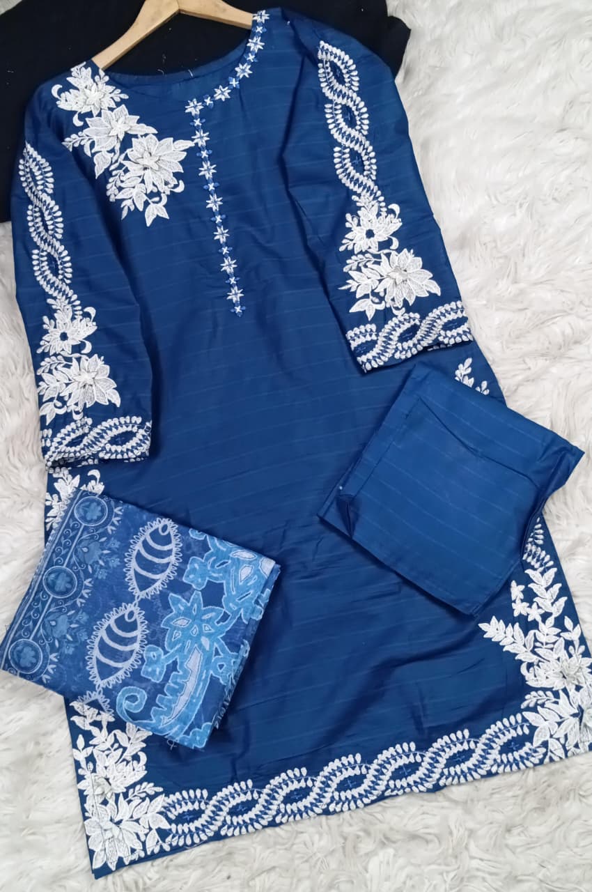 3 PIECE - EMBROIDERED LAWN SUIT