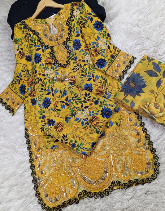 3 PIECE - EMBROIDERED LAWN SUIT