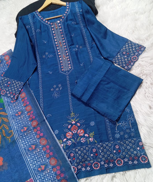 3 PIECE - EMBROIDERED LAWN SUIT