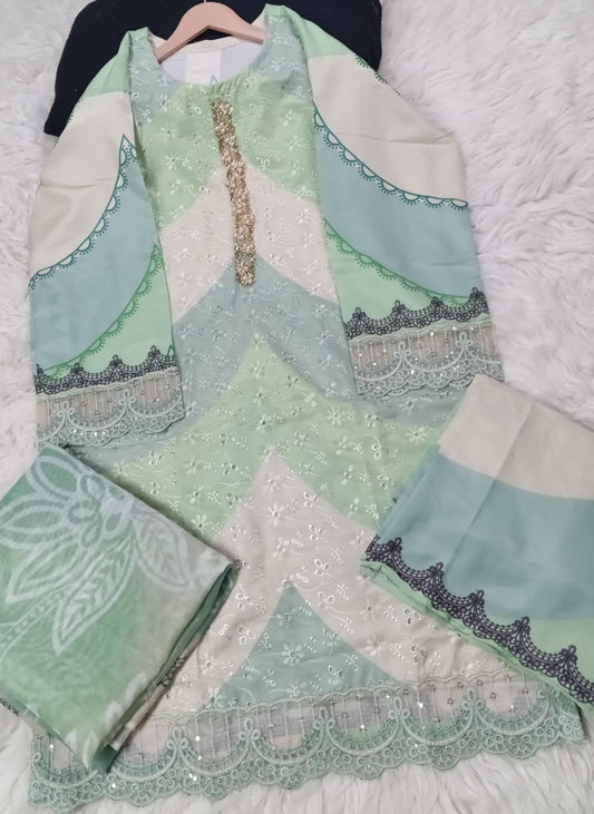 3 PIECE - EMBROIDERED LAWN SUIT