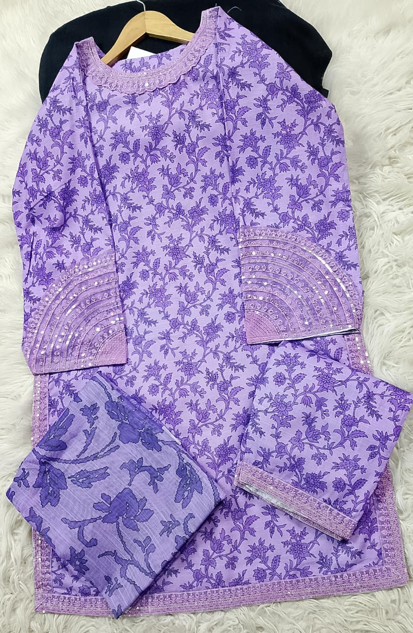 3 PIECE - EMBROIDERED KHADDAR SUIT