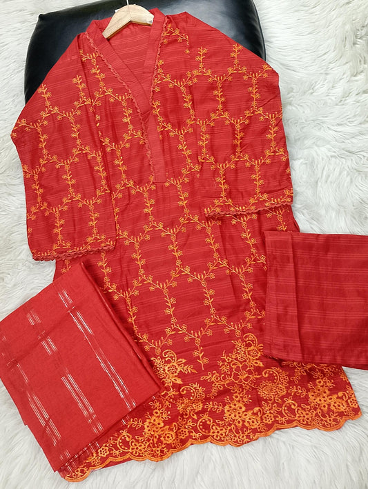 3 PIECE - EMBROIDERED LAWN SUIT