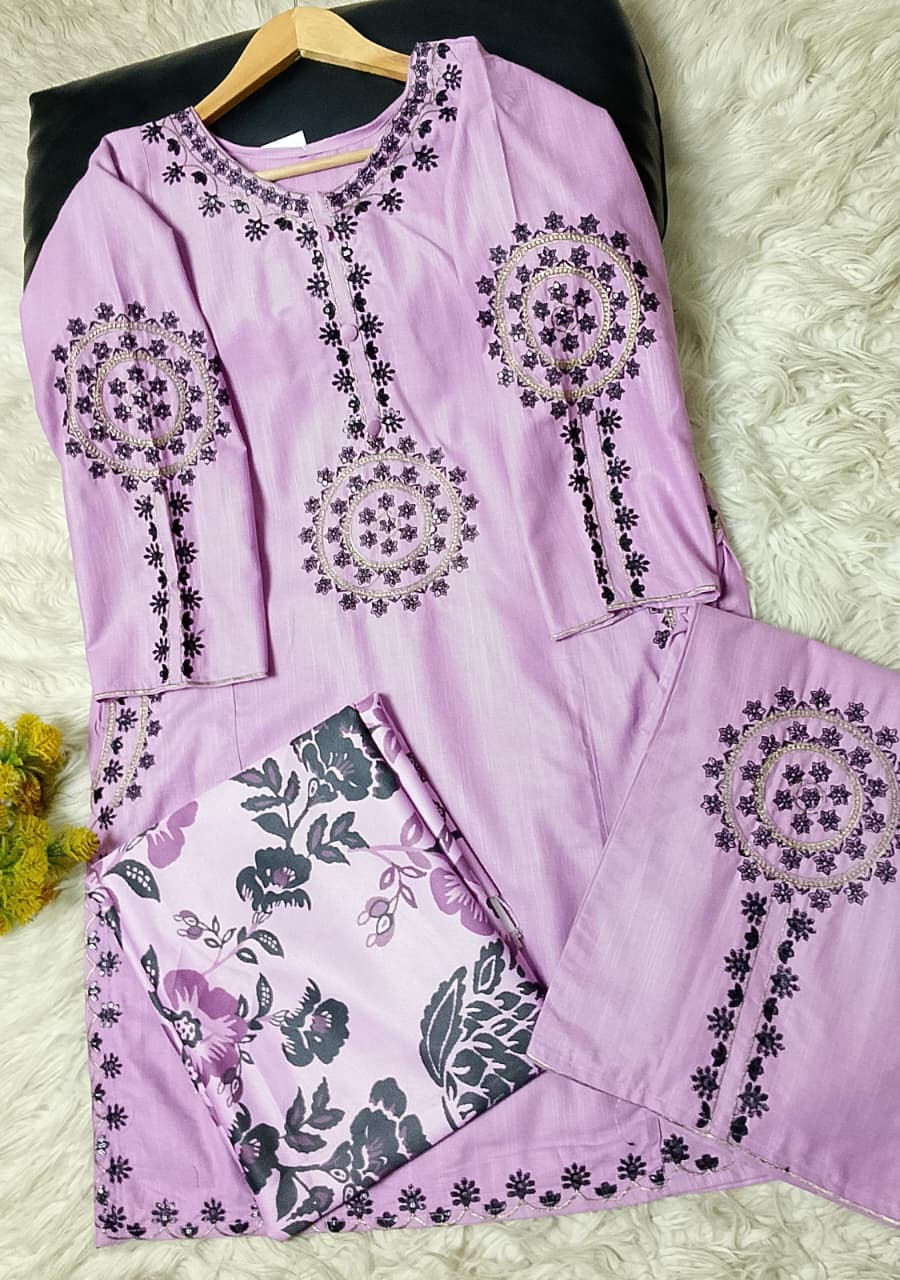 3 PIECE - EMBROIDERED KHADDAR SUIT