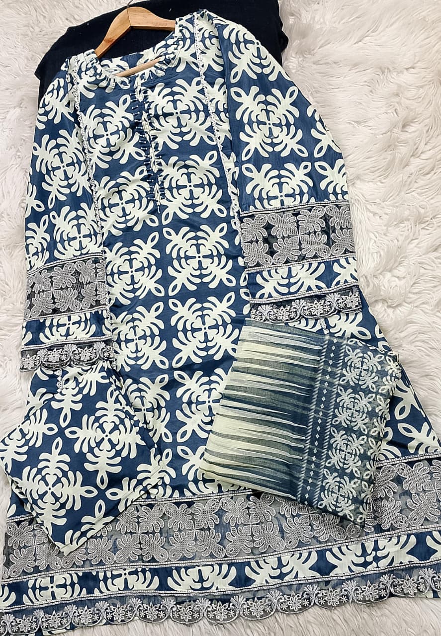 3 PIECE - EMBROIDERED LAWN SUIT