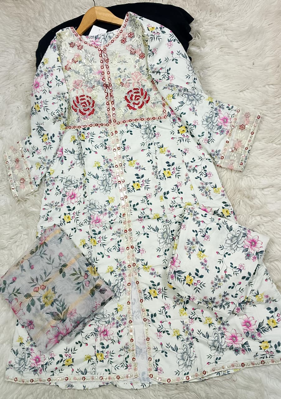 3 PIECE - EMBROIDERED LAWN SUIT